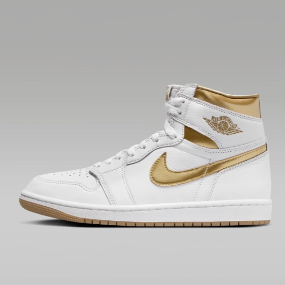 NIB Air Jordan 1 Retro High OG "White & Gold" Sz 9.5 - Picture 2 of 10